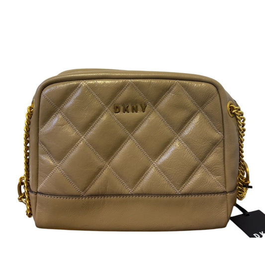 NWT DKNY Quilted Leather Crossbody Bag Gold Chain Strap