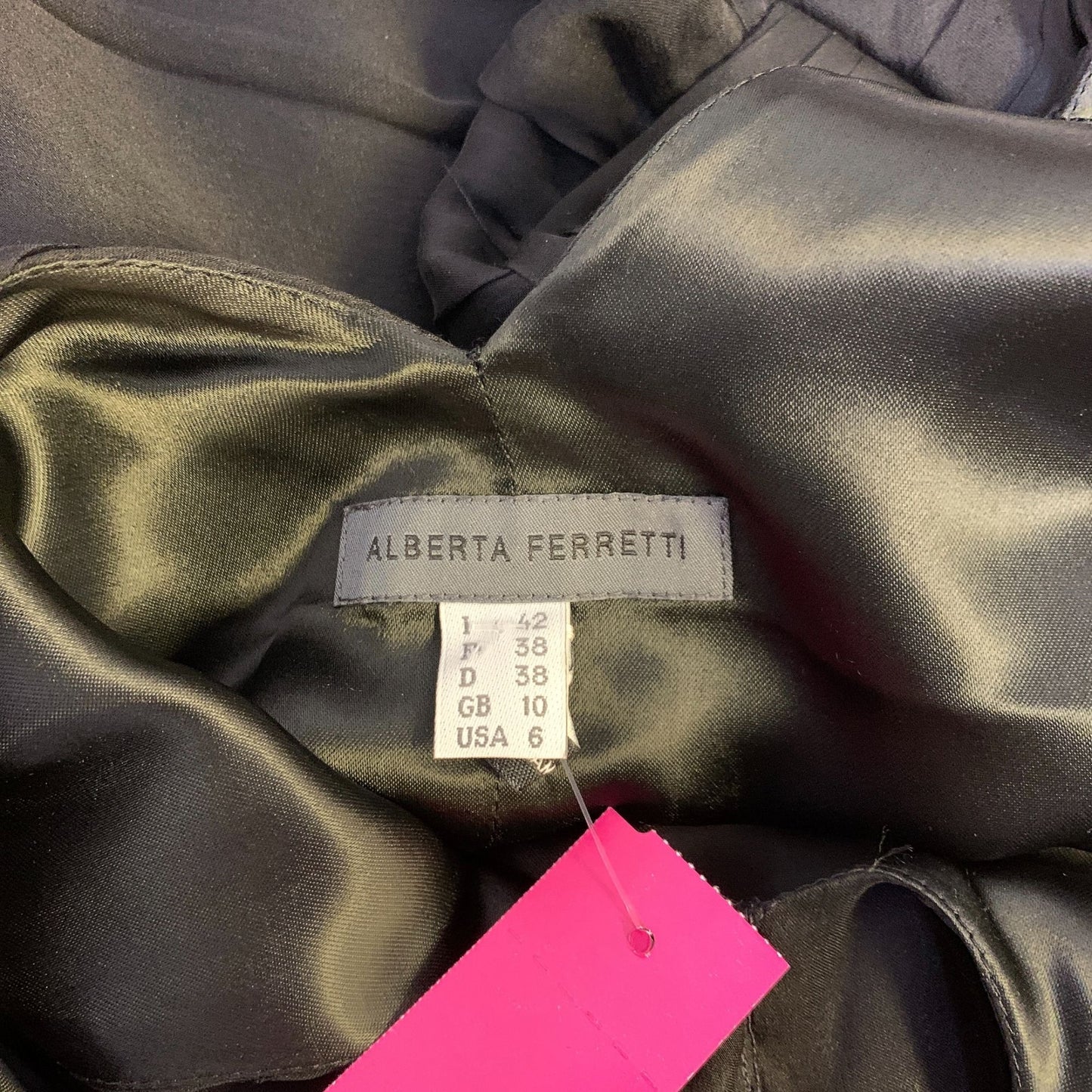 *Alberta Ferretti Black Sleeveless Silk Dress Size 6