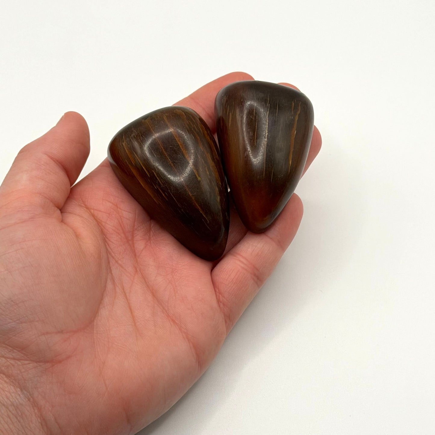 Gerda Lynggaard Monies Clip-On Brown Horn Earrings Vintage