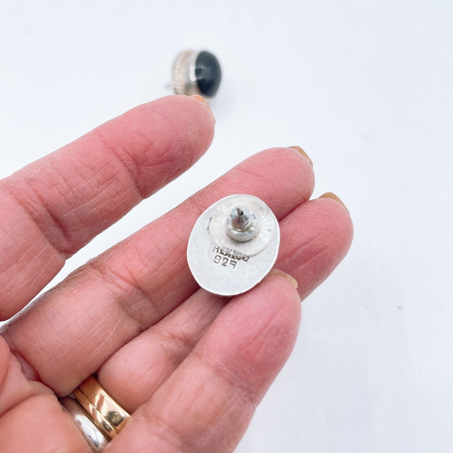 925 Sterling Silver Medium Oblong Onyx Earrings