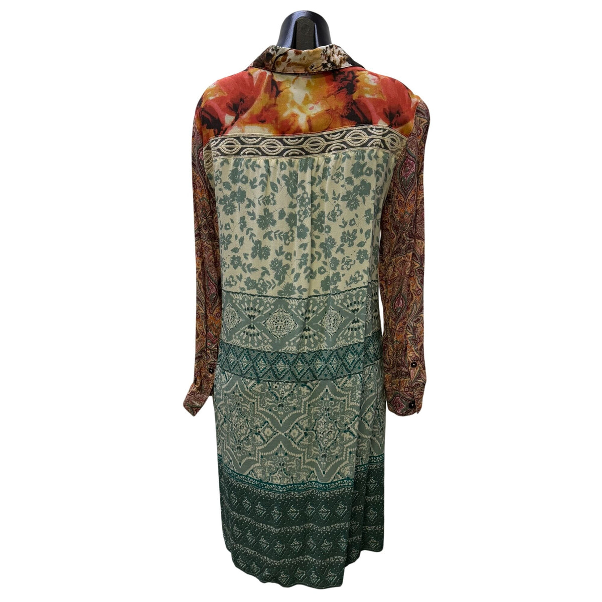 John Mark Multicolor Butterfly & Floral Print Blouse Dress M