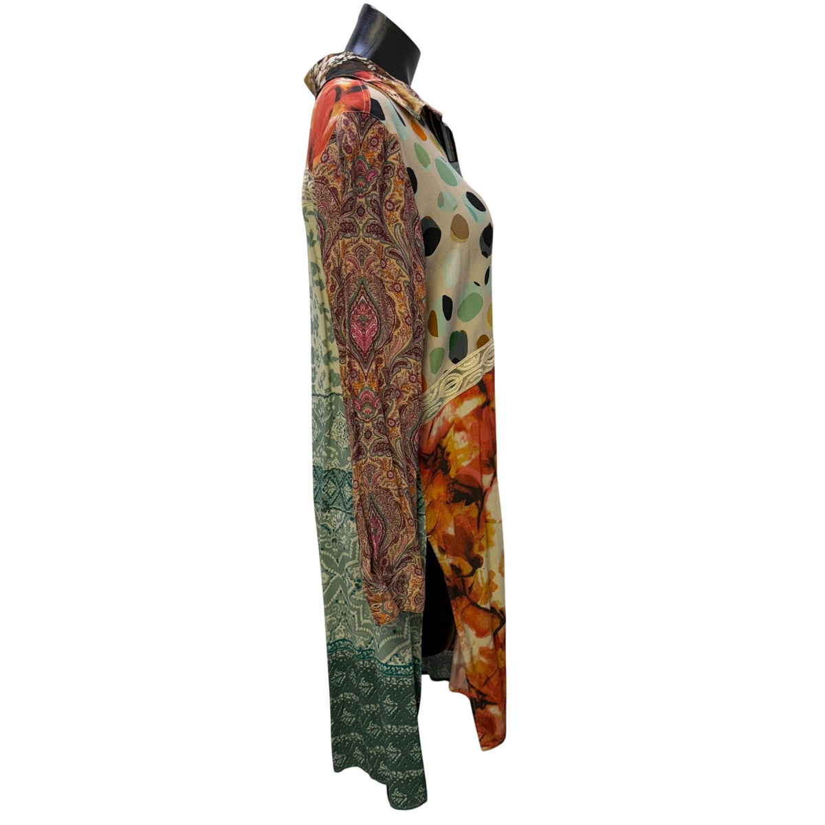 John Mark Multicolor Butterfly & Floral Print Blouse Dress M