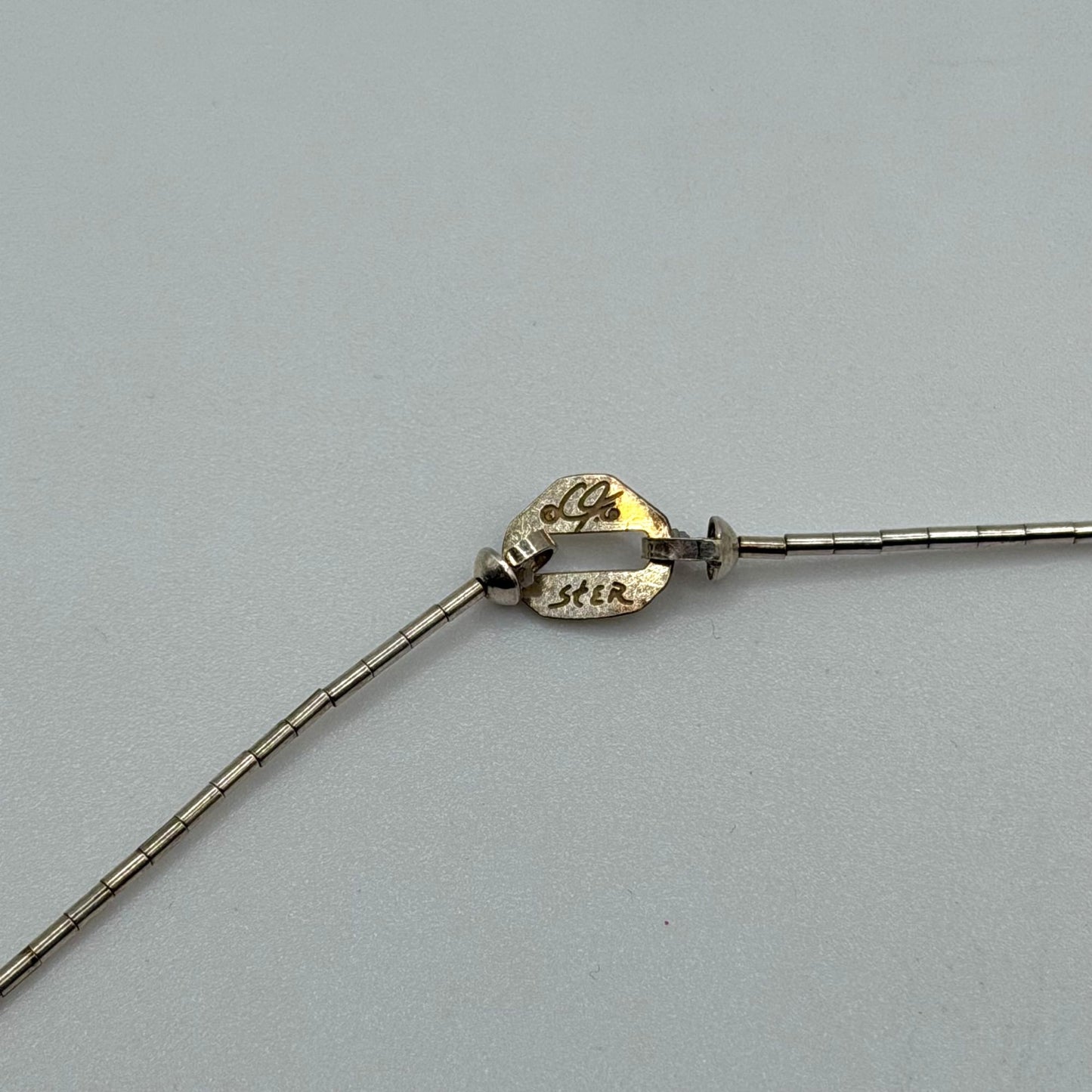 Carolyn Pollack Sterling Liquid Silver Strand Necklace W/ Mother Of Pearl Bird & Fish Fetish Design