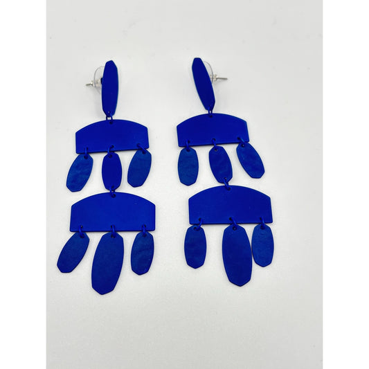 Kendra Scott Blue Earrings With Geometric Design