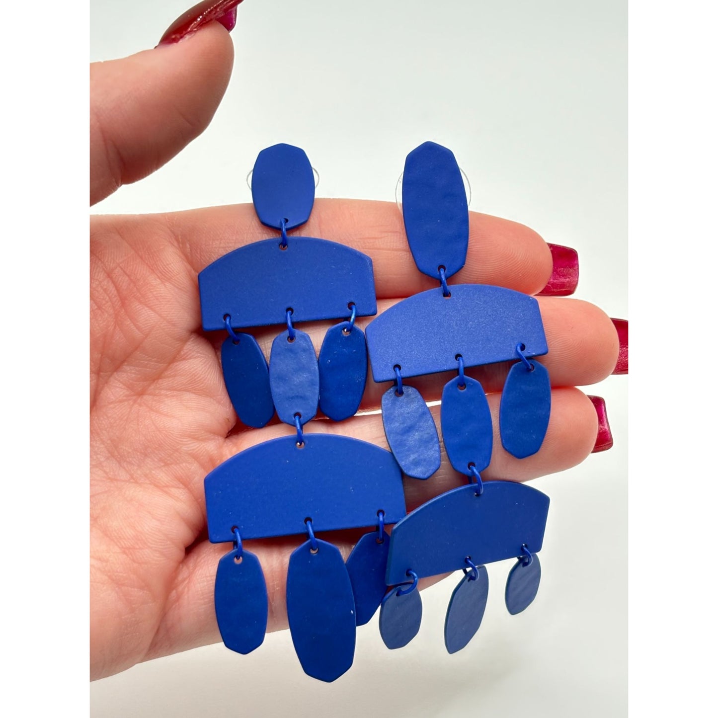 Kendra Scott Blue Earrings With Geometric Design