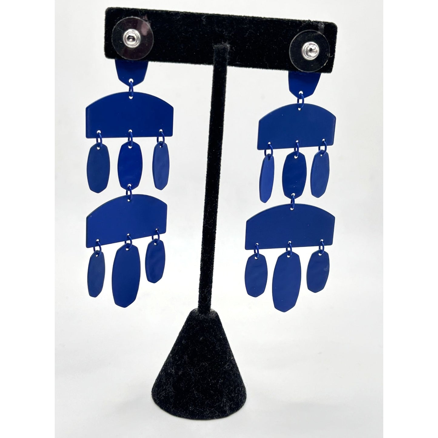 Kendra Scott Blue Earrings With Geometric Design