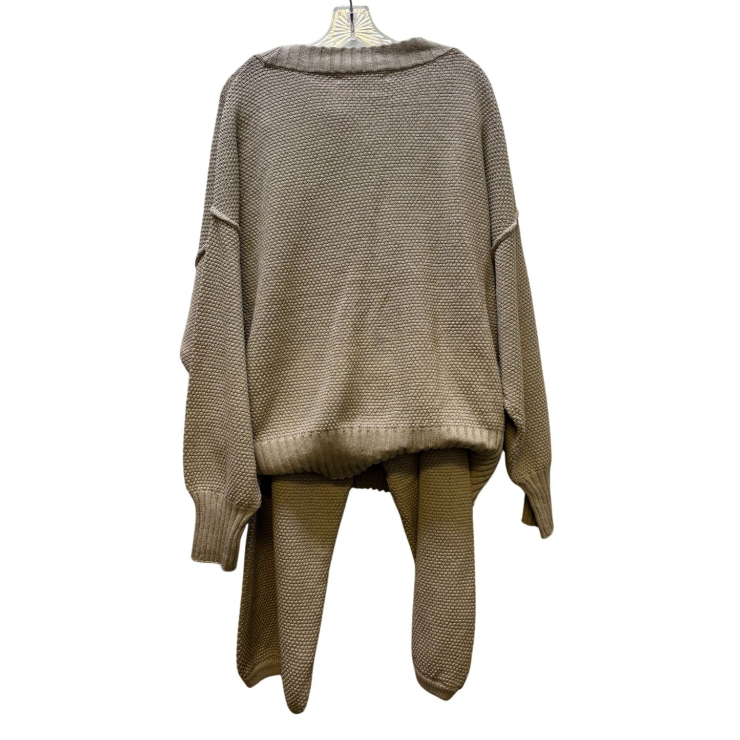 FP Beach Taupe Cardigan & Pants Set XL 2p