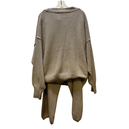FP Beach Taupe Cardigan & Pants Set XL 2p