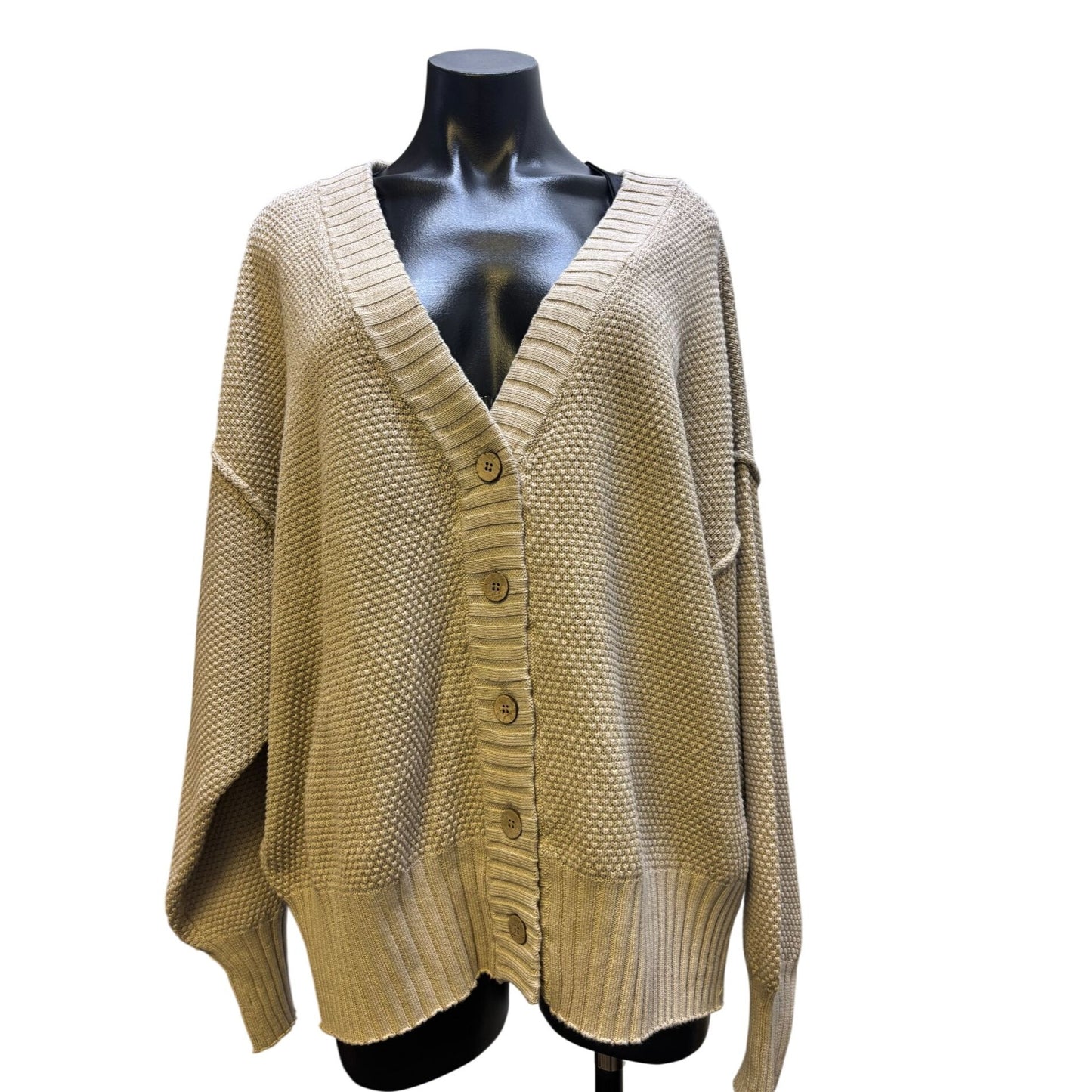 FP Beach Taupe Cardigan & Pants Set XL 2p