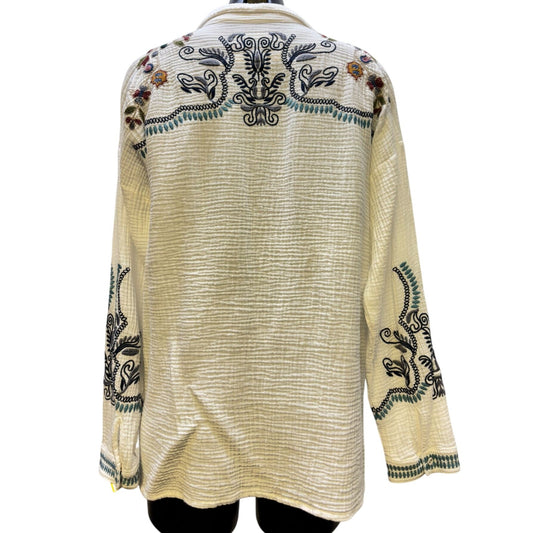Biya Johnny Was Cotton Embroidered Blouse White M