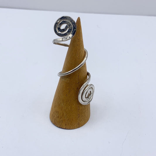 925 Adjustable Spiral Sterling Silver Statement Ring
