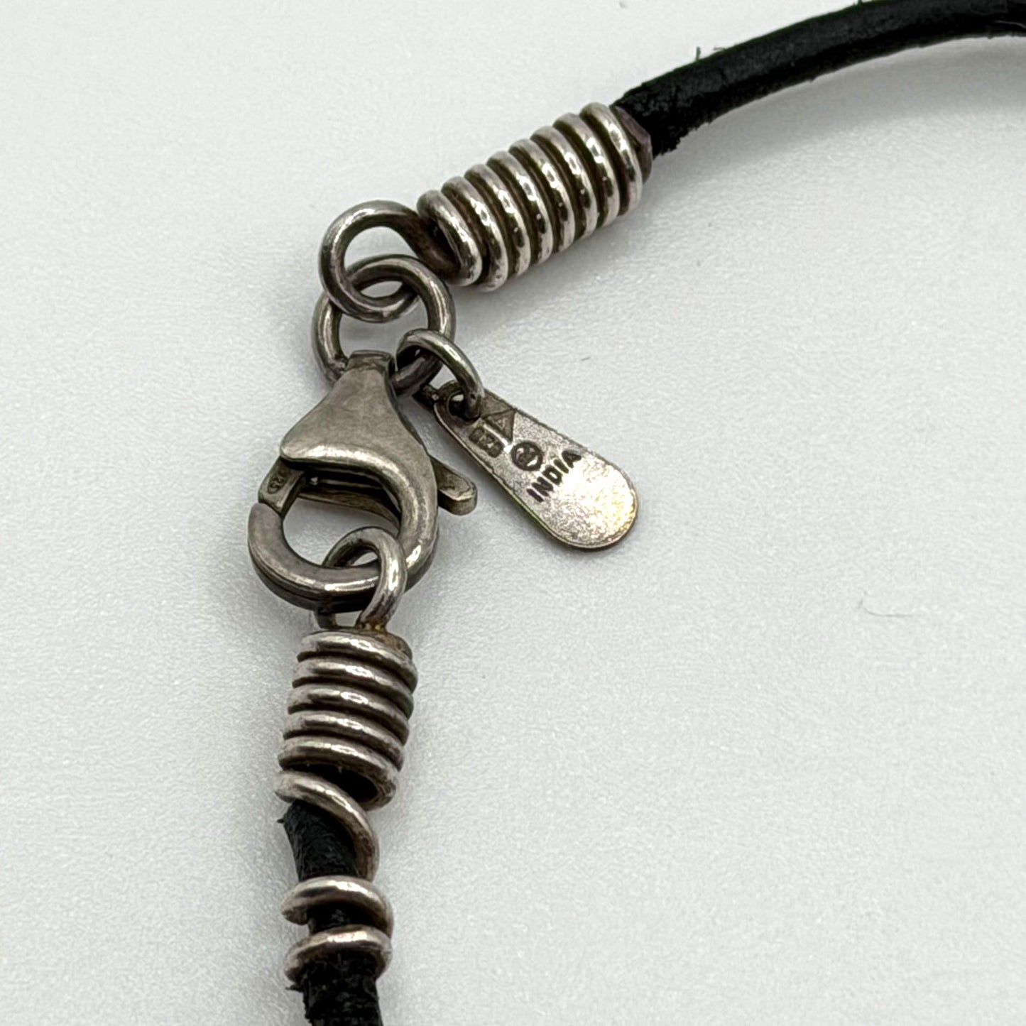 Silpada 925 Silver & Coral Pendant Necklace On Black Cord