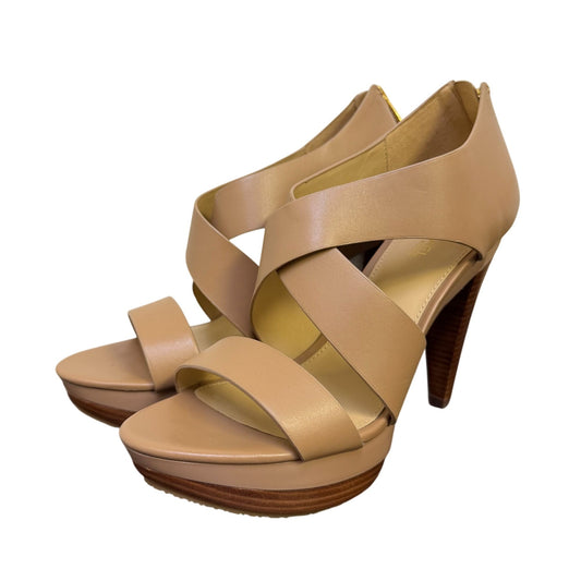NWT Michael Kors Tan Leather Heel Sandals Size 6