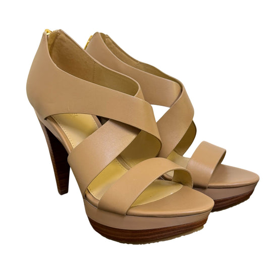 NWT Michael Kors Tan Leather Heel Sandals Size 6