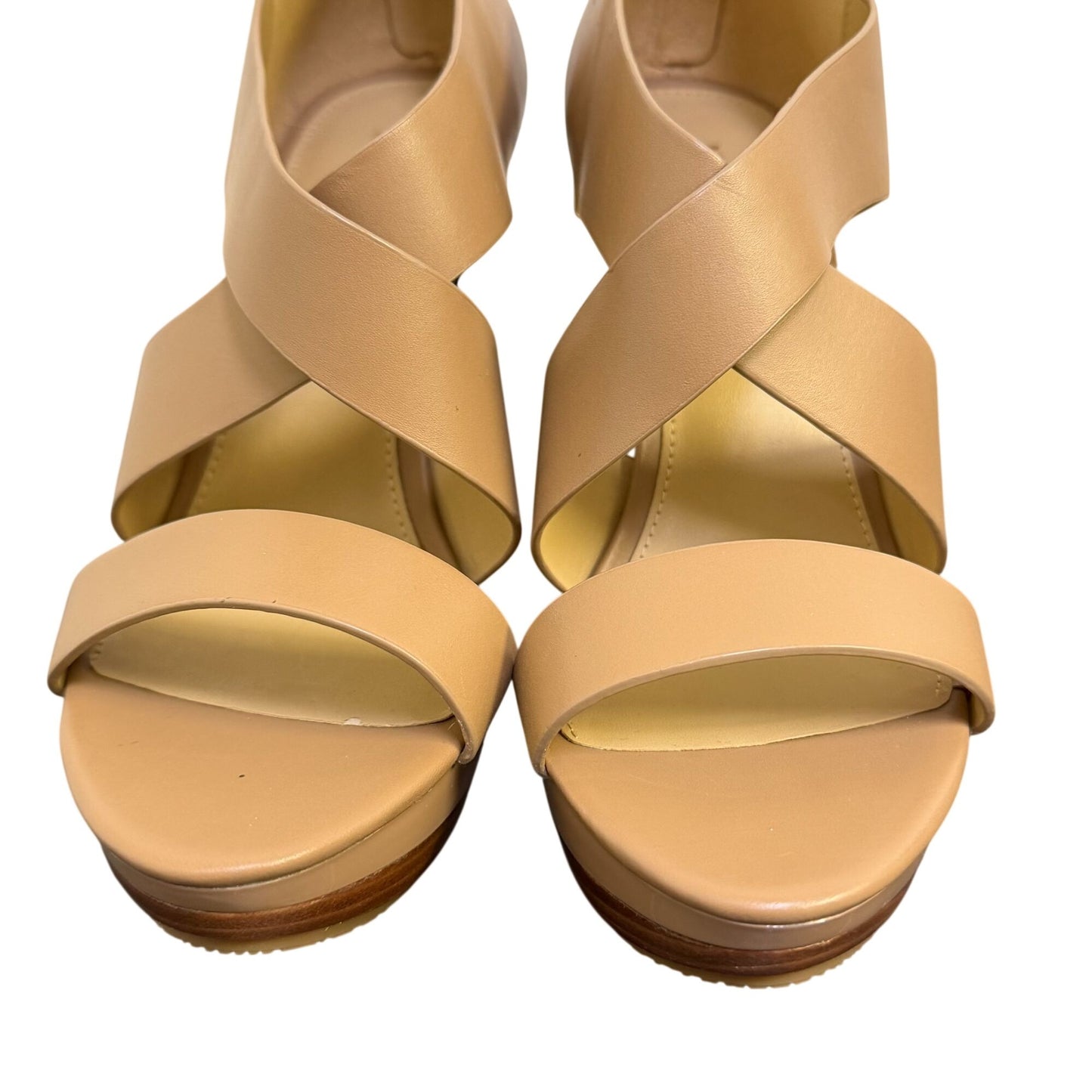 NWT Michael Kors Tan Leather Heel Sandals Size 6
