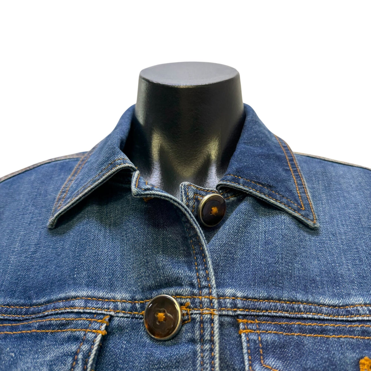 Chico's Blue Denim Jacket With Button Front Pockets Size 0.5/S