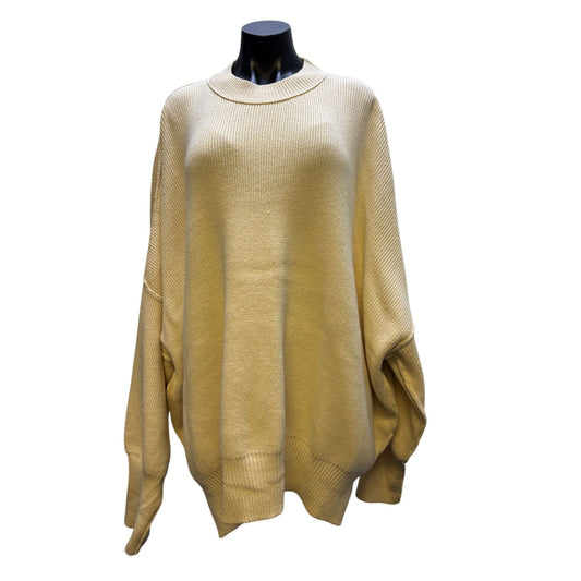 NWT Free People Cream Oversized Pullover Sweater L
