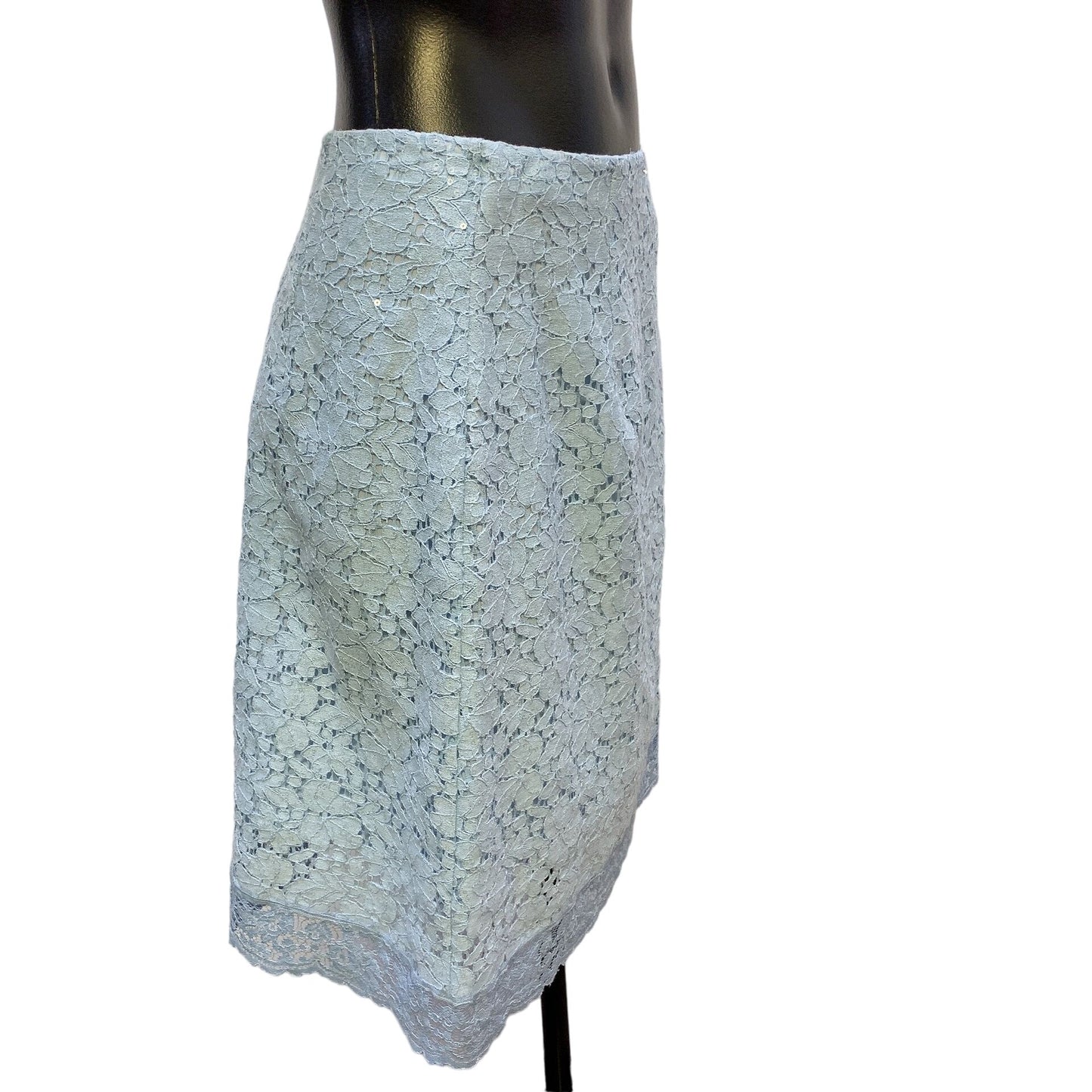 Blugirl Blumarine Light Blue Sparkly Lace Skirt S