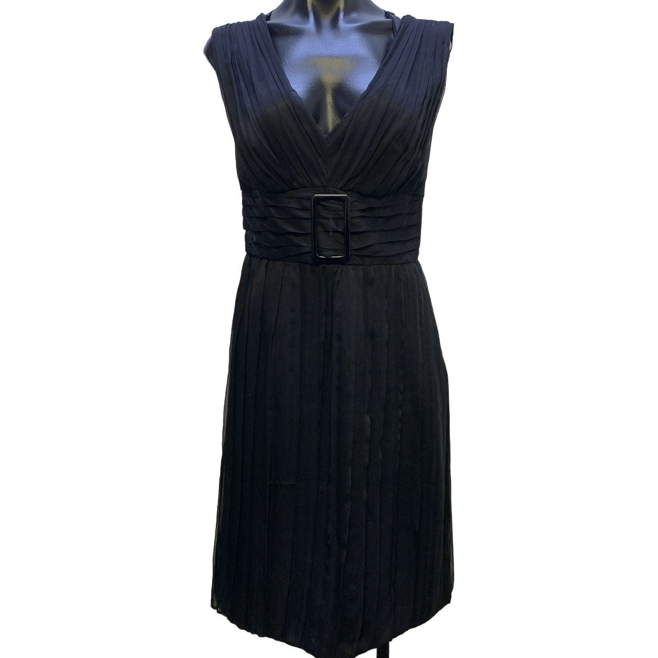 *Alberta Ferretti Black Sleeveless Silk Dress Size 6