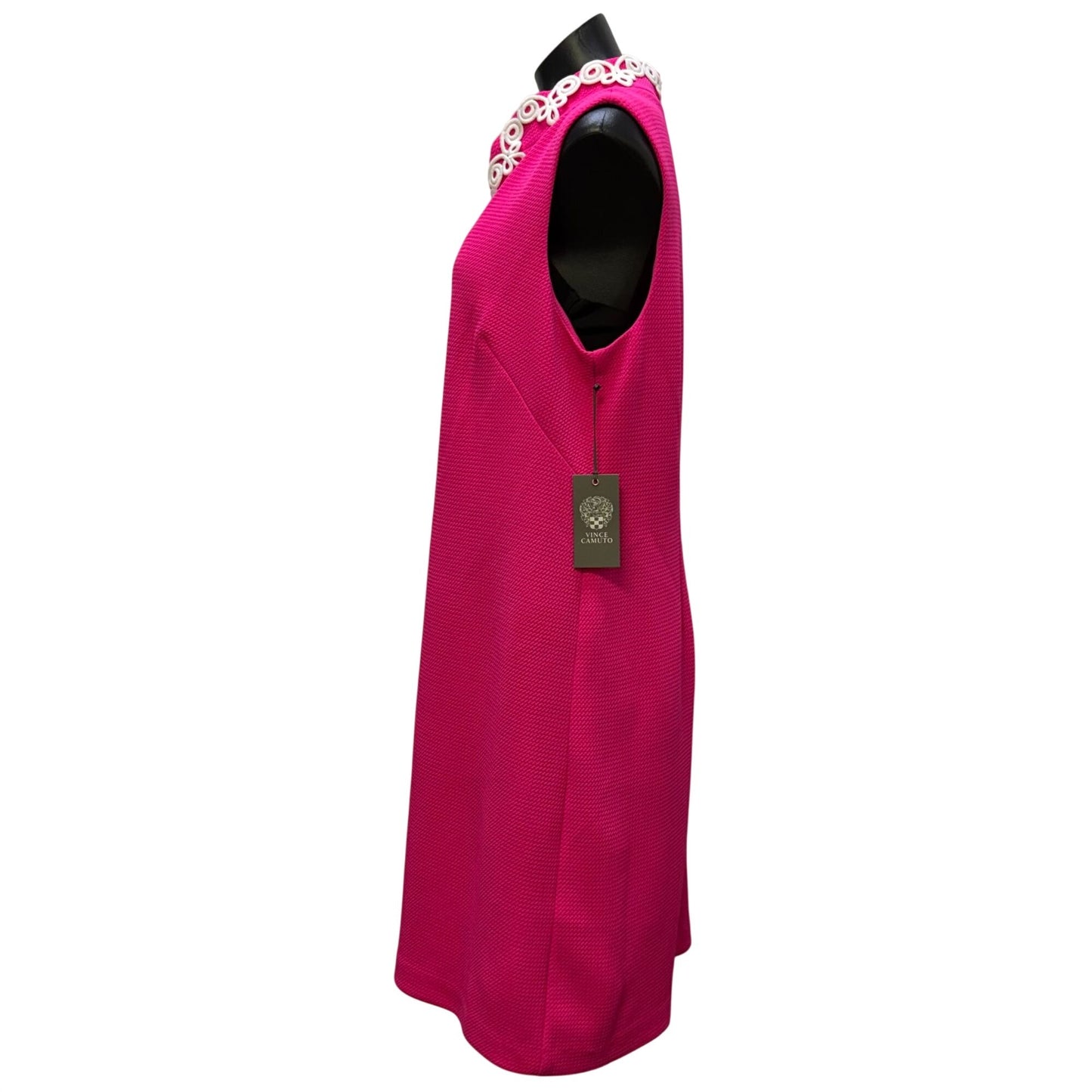 NWT Vince Camuto Pink Sleeveless Dress With White Embroidery Size 16