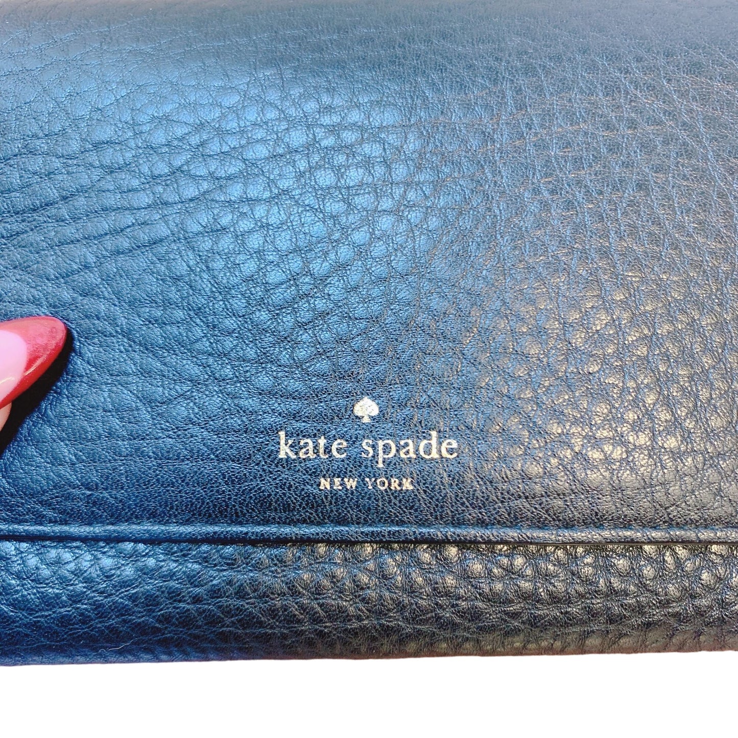 Kate Spade New York Black Leather Trifold Wallet With Snap Closure & Multiple Card Slots