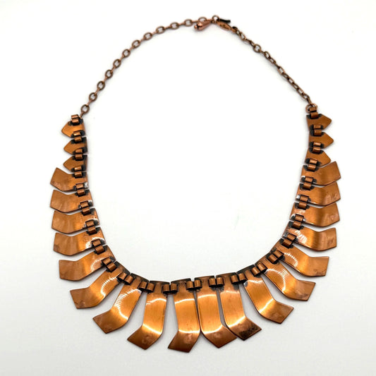 Vintage Renoir Metalisse Copper Link Necklace Collar 1950s