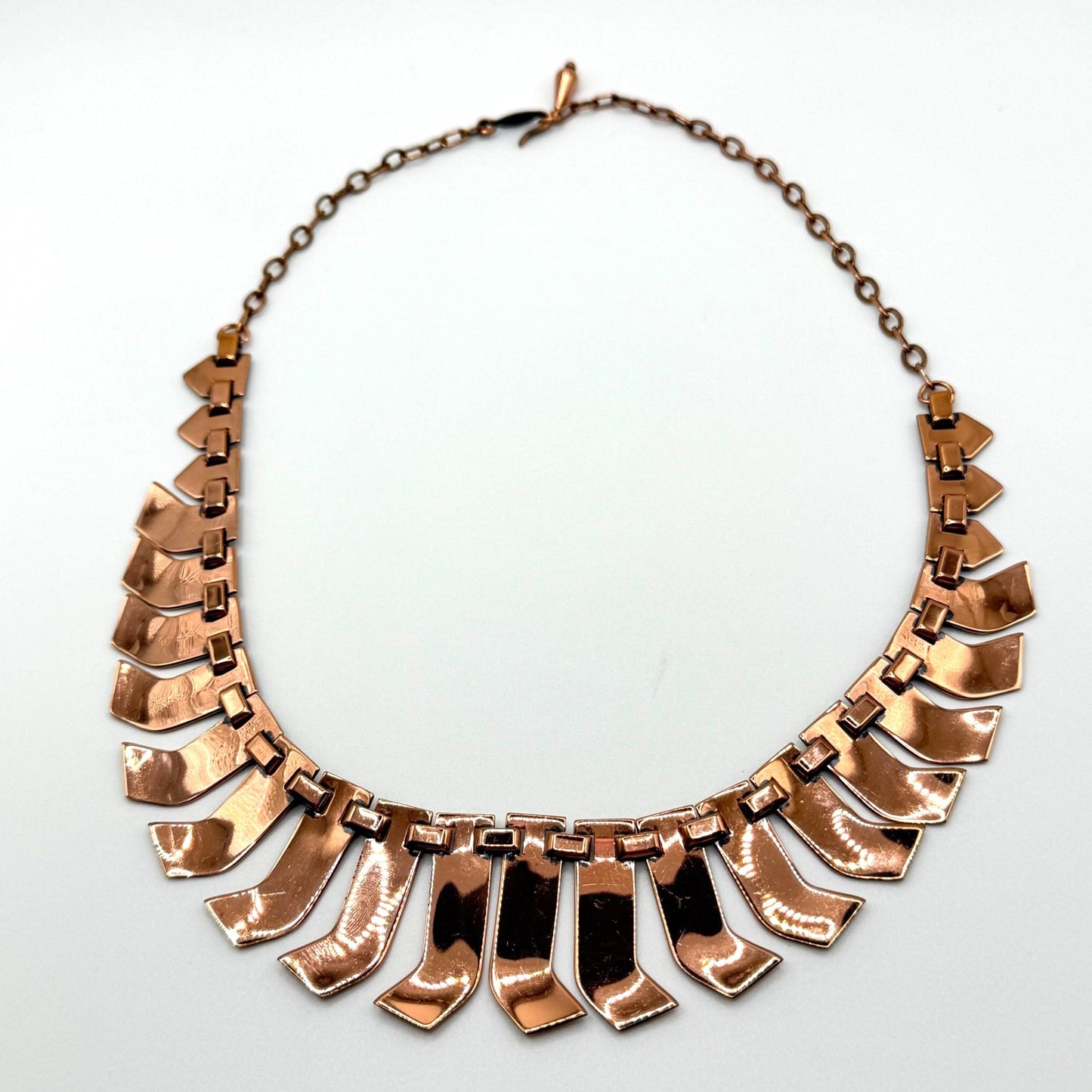 Vintage Renoir Metalisse Copper Link Necklace Collar 1950s