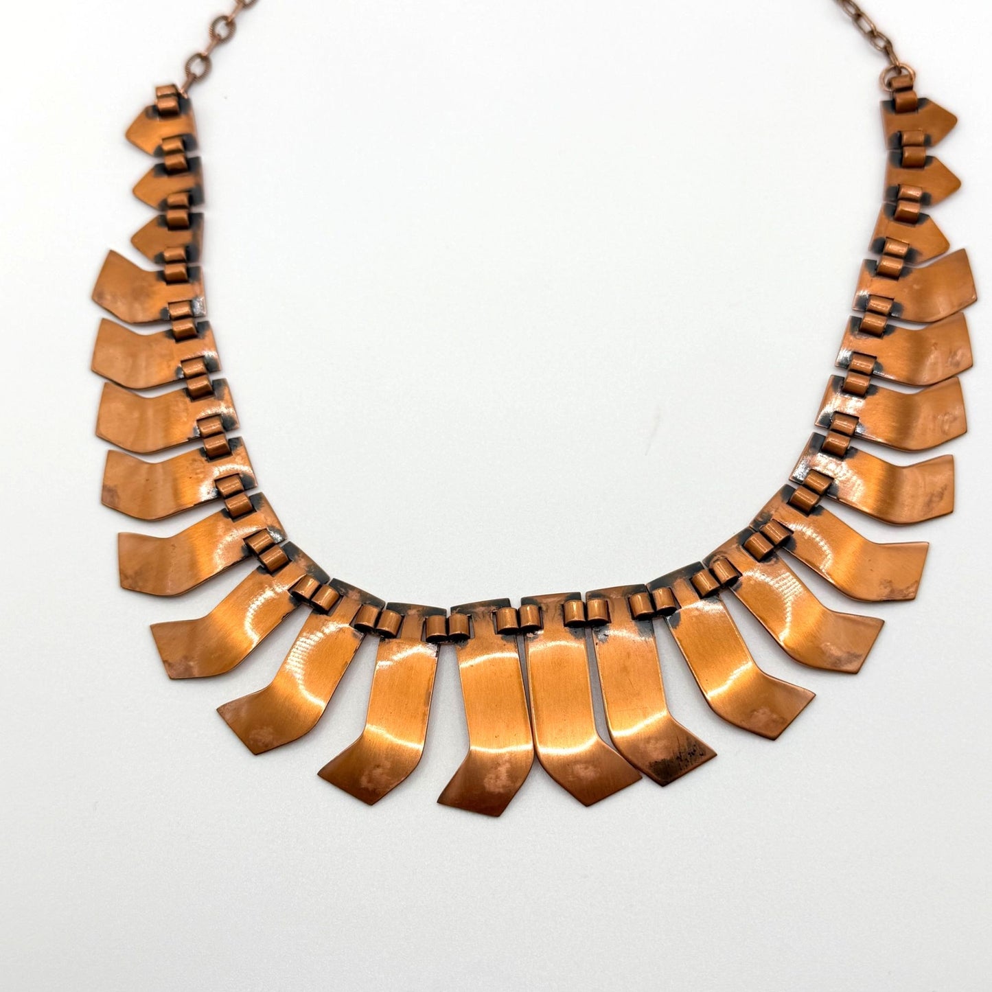 Vintage Renoir Metalisse Copper Link Necklace Collar 1950s