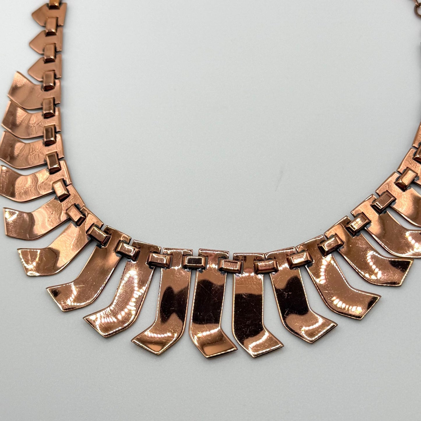 Vintage Renoir Metalisse Copper Link Necklace Collar 1950s