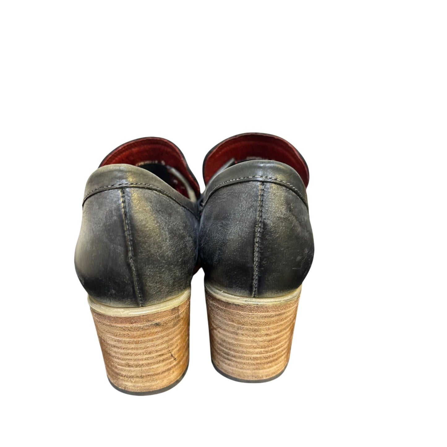 Free Bird By Steven Chevelle Leather Heeled Loafers Black Size 9