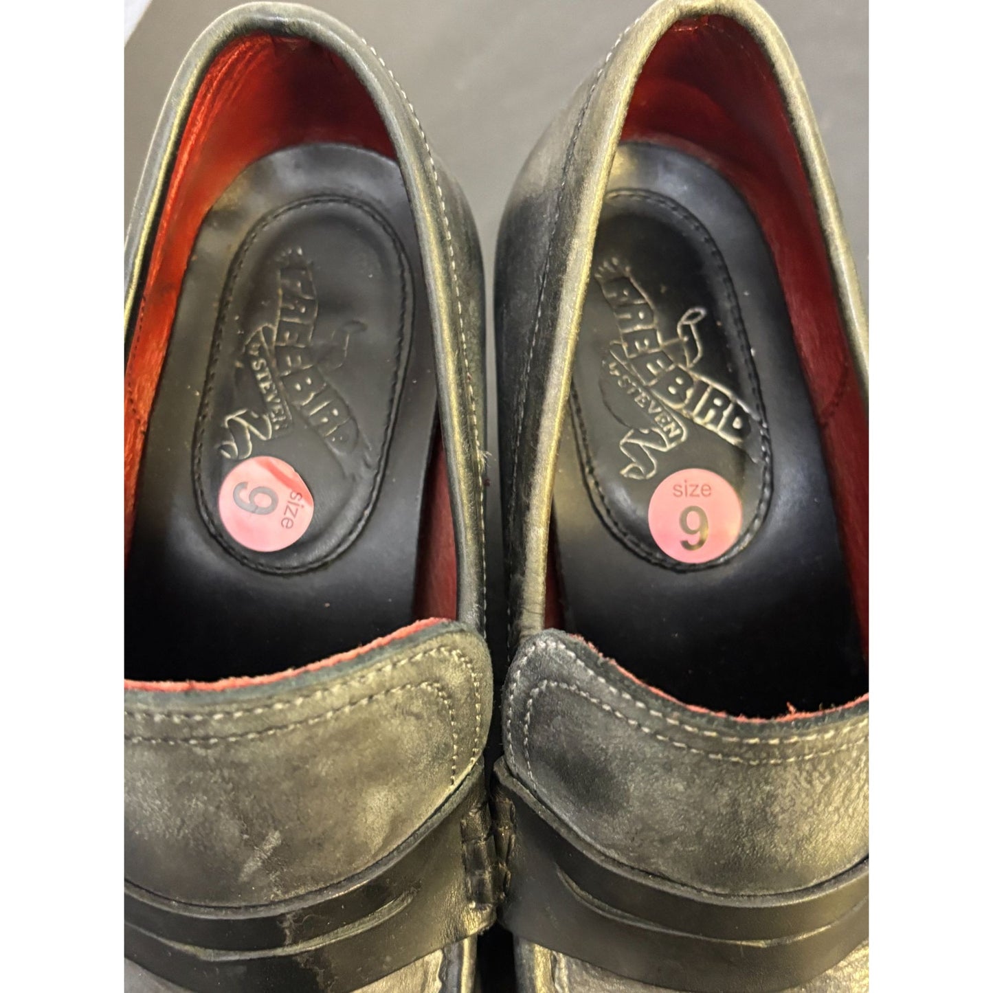Free Bird By Steven Chevelle Leather Heeled Loafers Black Size 9