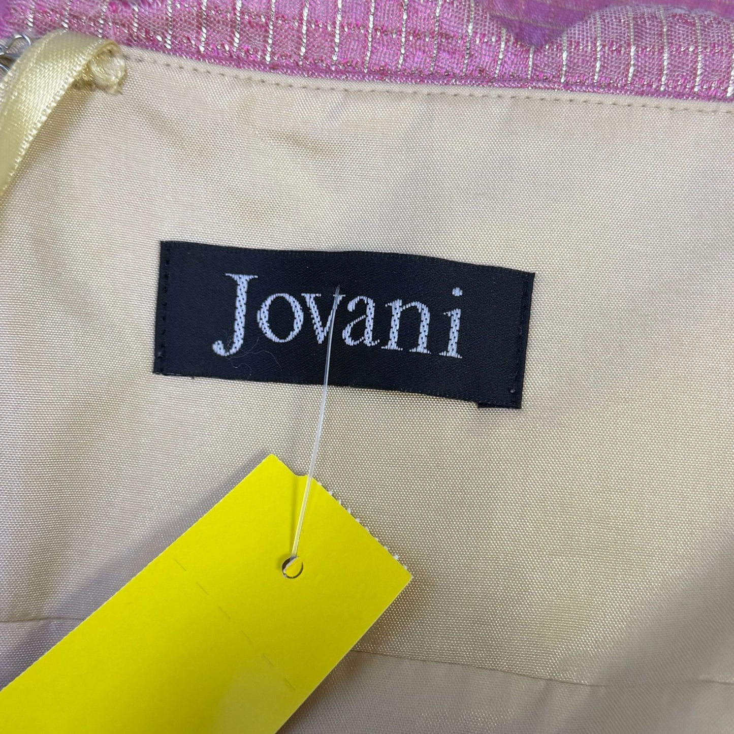 Jovani Strapless Pink & Gold Scalloped Mini Dress S