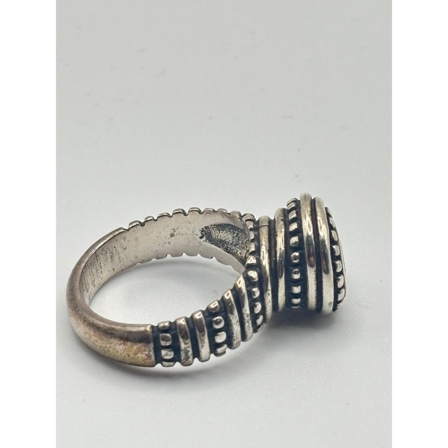 Vintage James Avery Tribal African Beaded Swirl Sterling Silver Ring