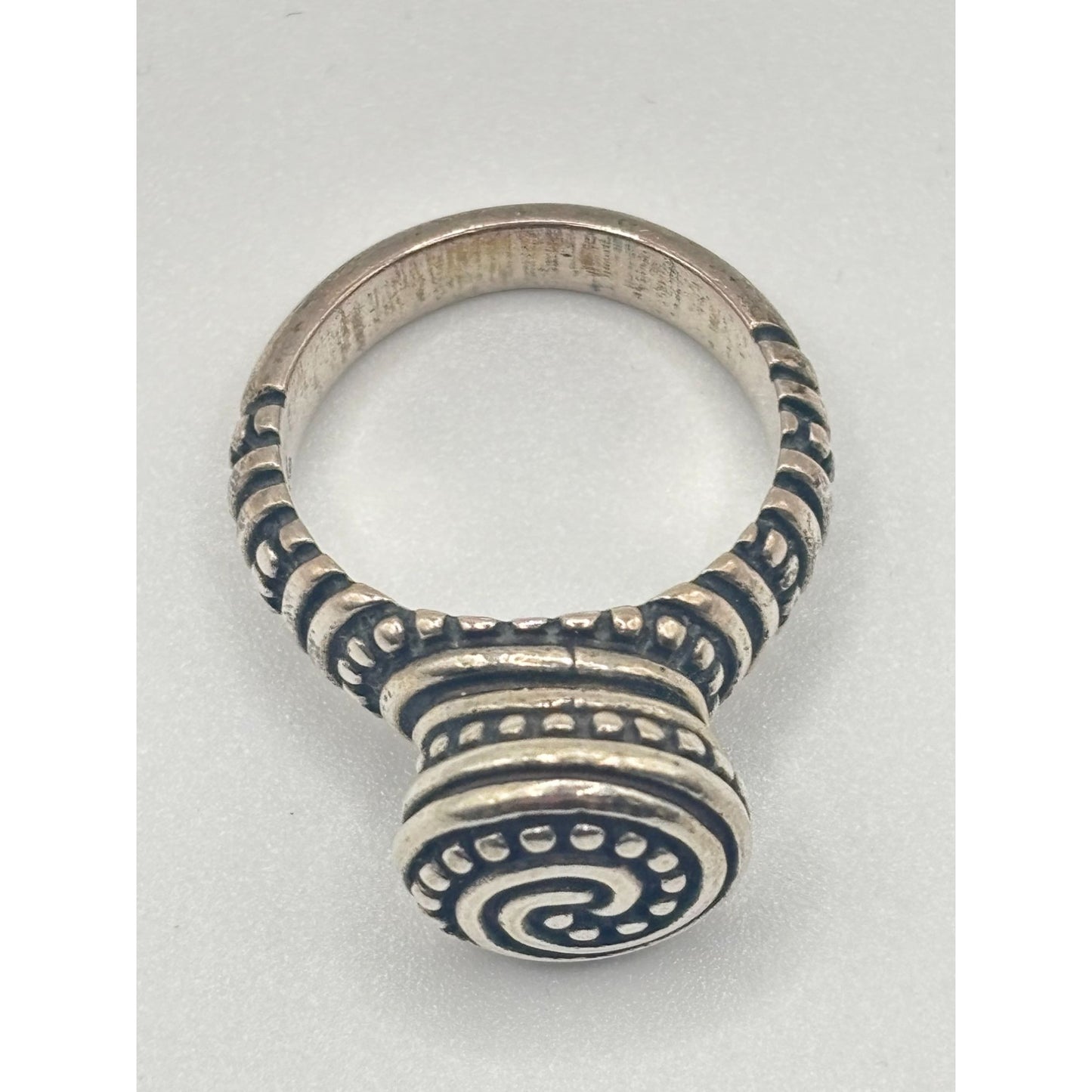 Vintage James Avery Tribal African Beaded Swirl Sterling Silver Ring