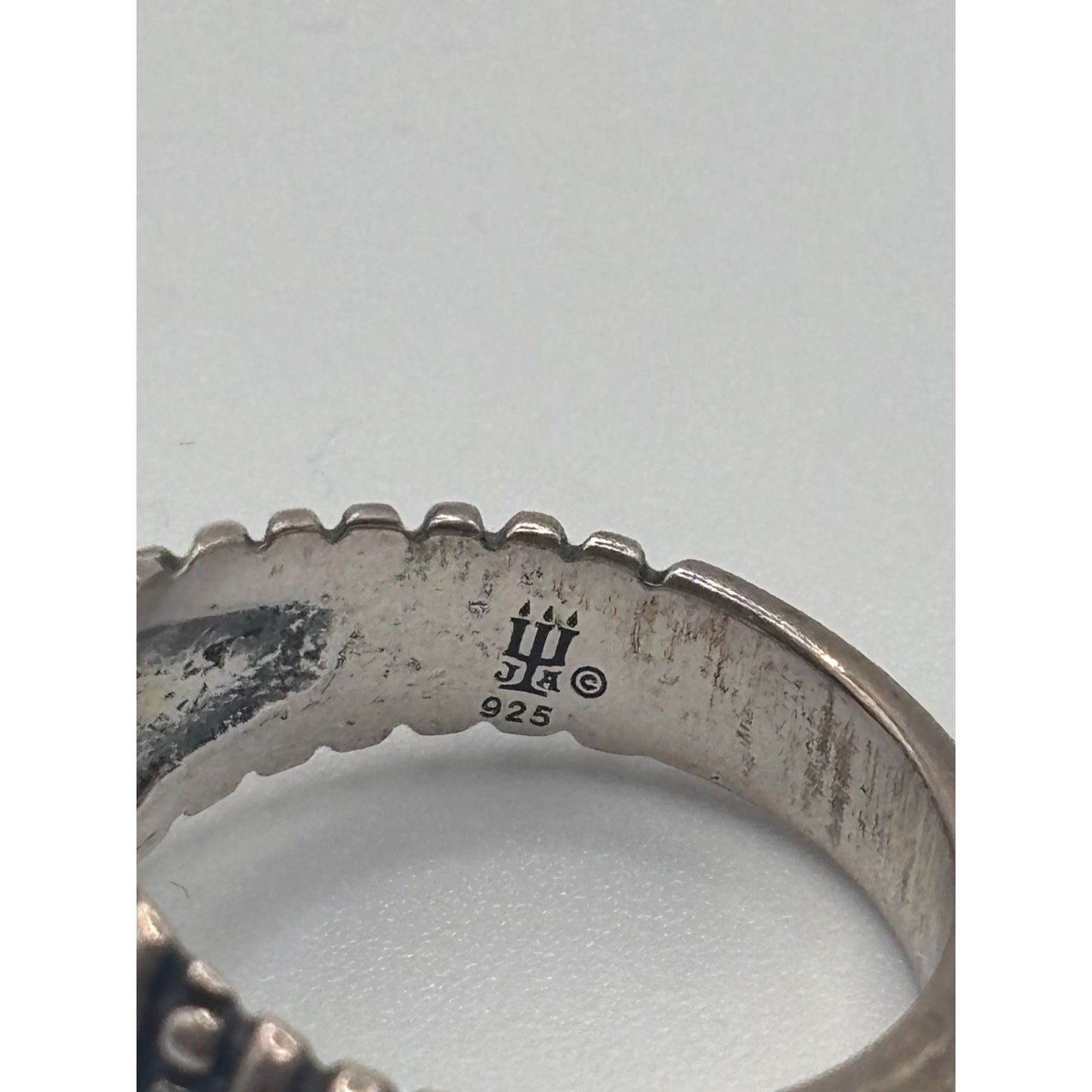 Vintage James Avery Tribal African Beaded Swirl Sterling Silver Ring