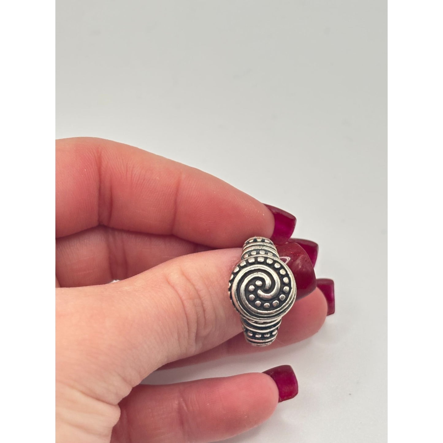 Vintage James Avery Tribal African Beaded Swirl Sterling Silver Ring