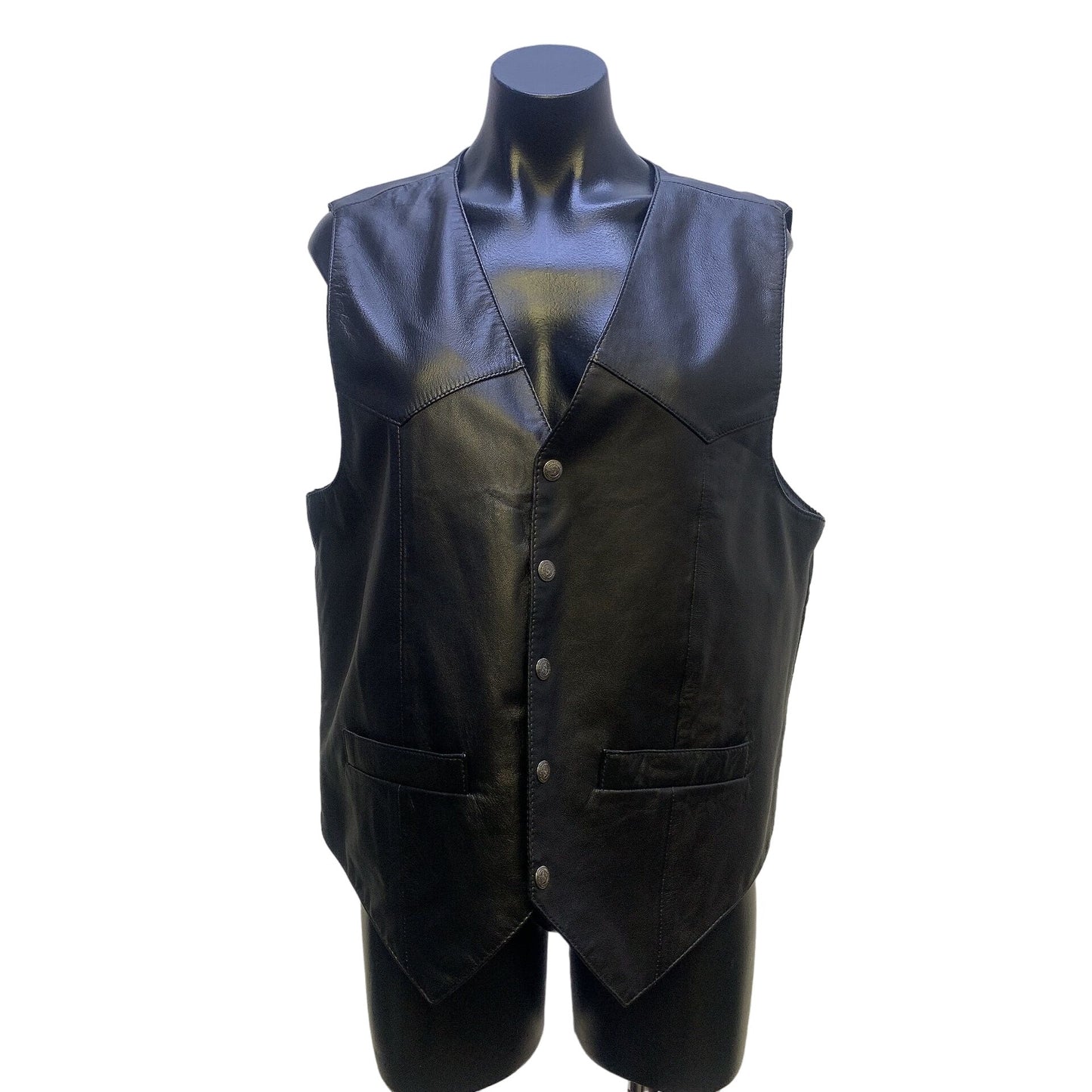 Scully Black Leather Vest Size Medium