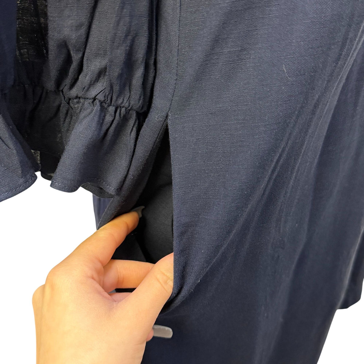 J.Marie Navy Blue Dress 3/4 Sleeves S