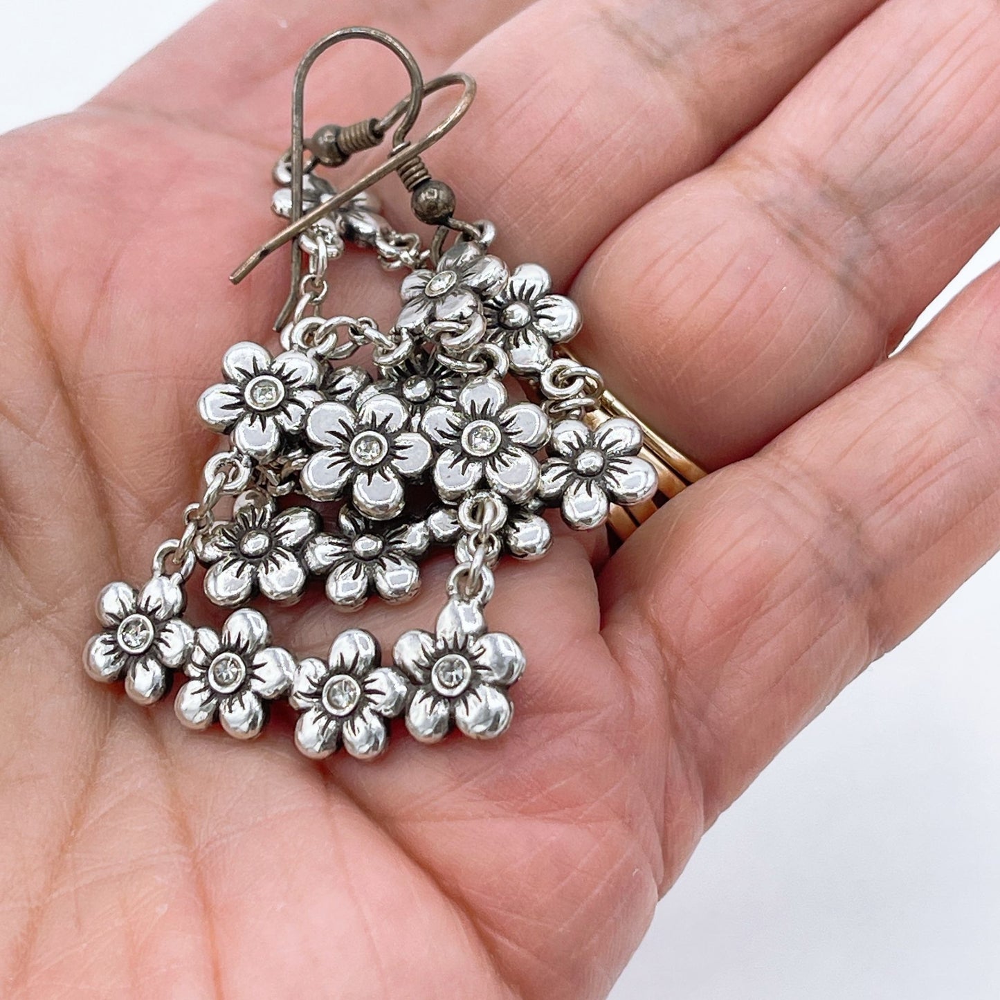 Brighton Cherry Blossoms Silver Dangle Earrings