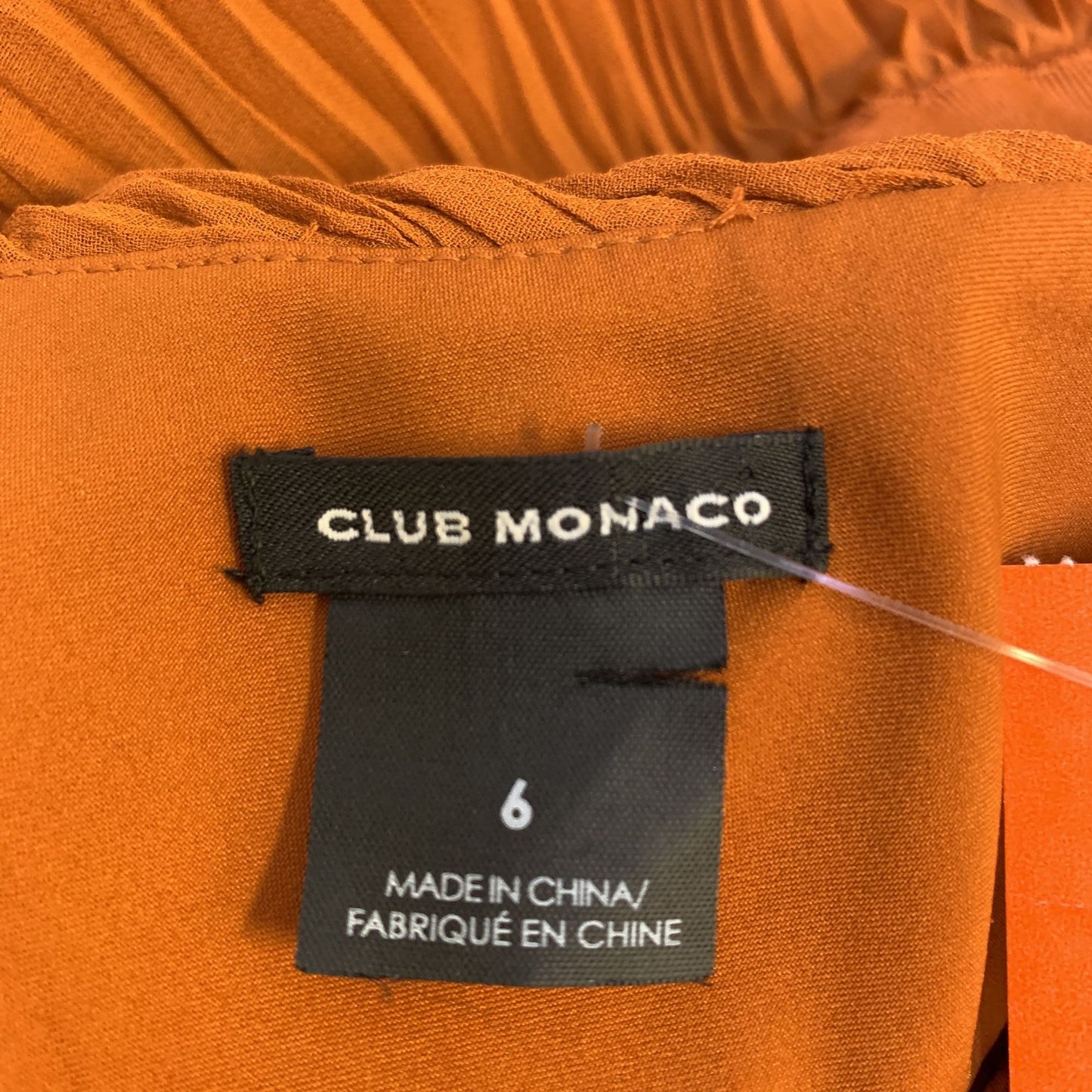Club Monaco Rust One -Shoulder Ruched Dress Size 6
