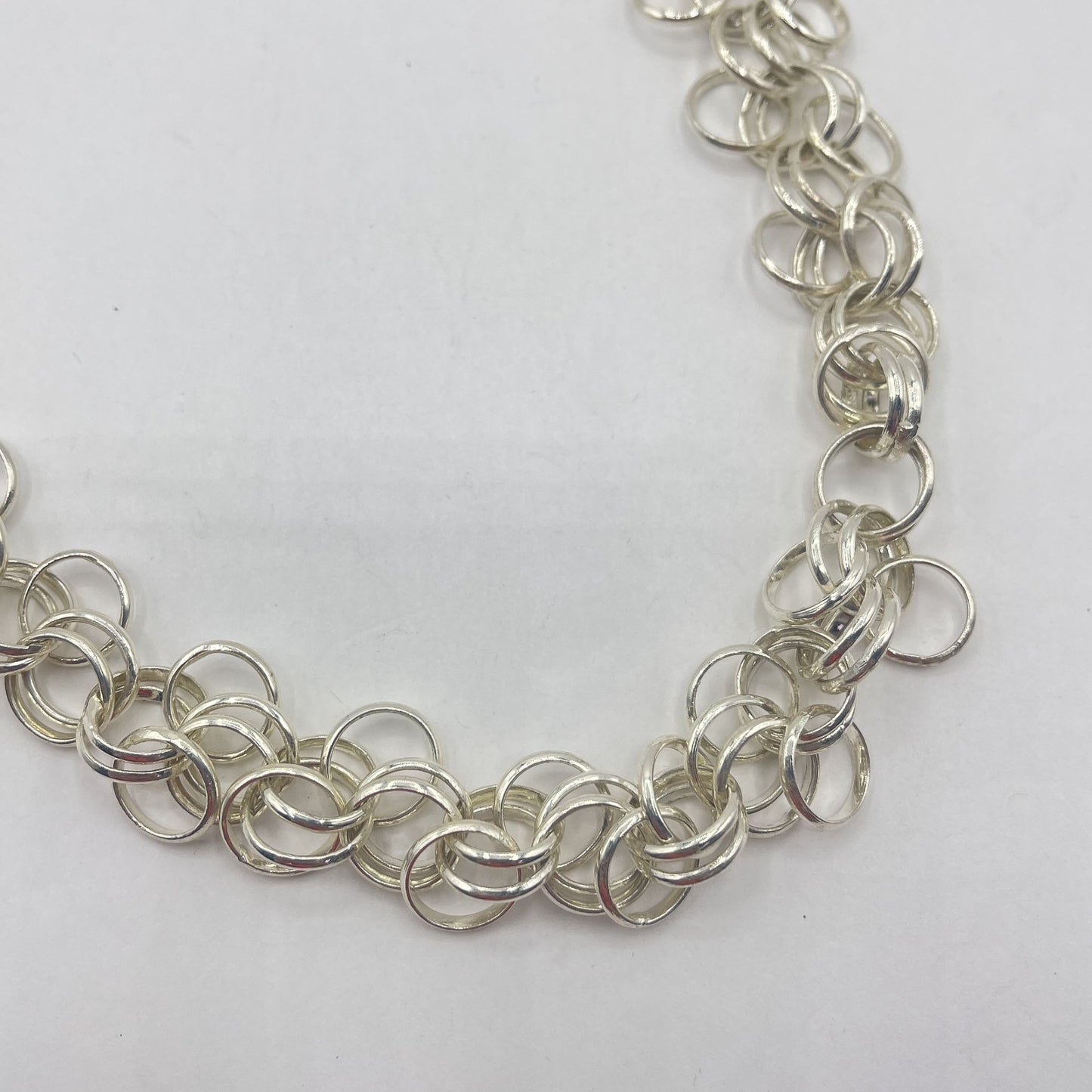 925 Sterling Silver Zig Zag Chainmaille Chain Ladies Necklace