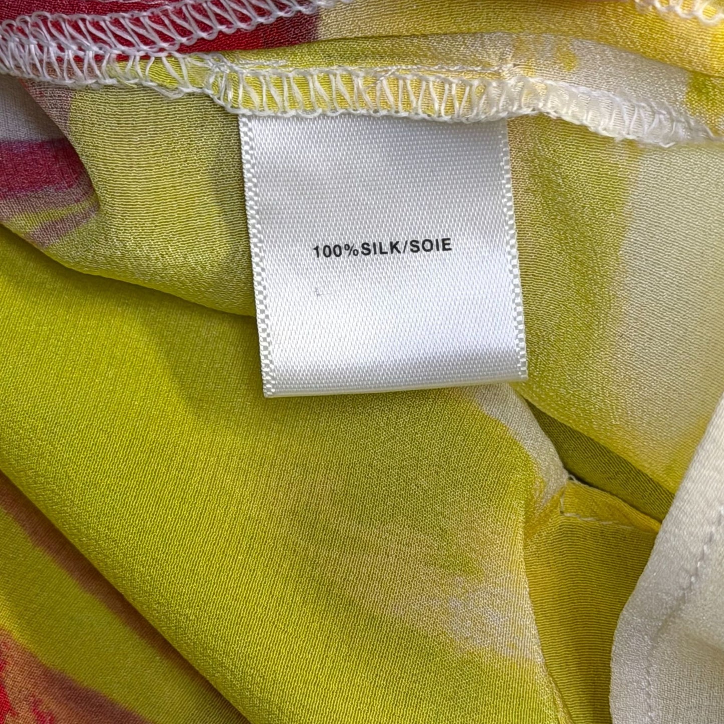 Lafayette 148 Multi Color Abstract Print Silk Tunic Top L