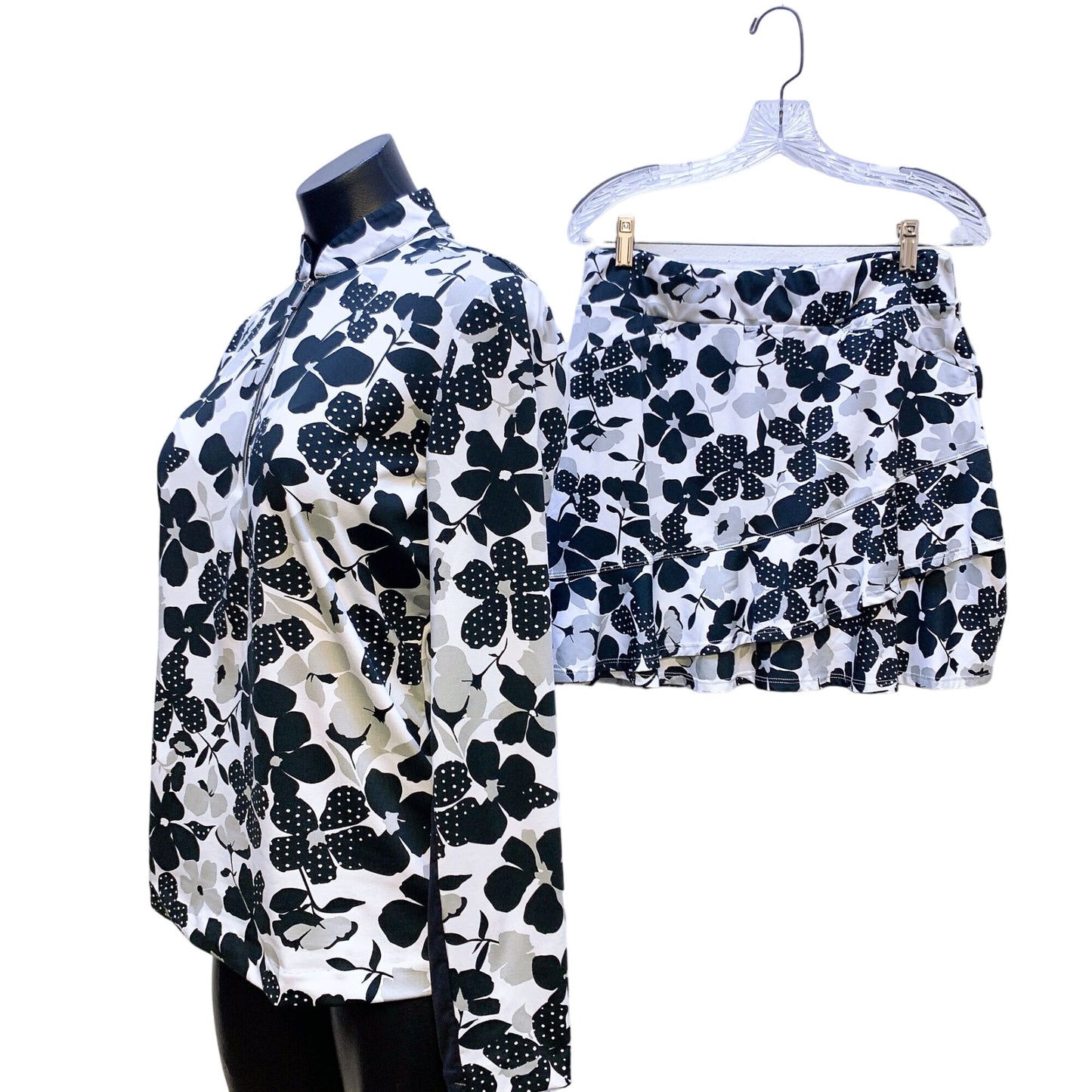 Tail Floral 3 Piece Golf Set Print Long Sleeve Top & Skort Set S