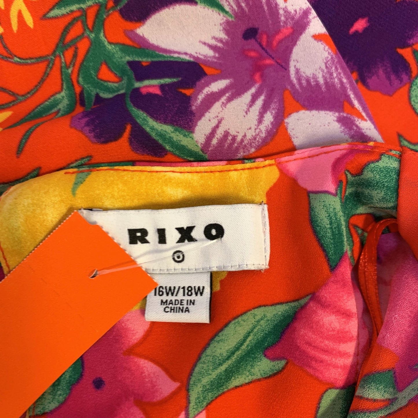 *Rixo Red & Yellow Floral Print Dress Size 16W/18W