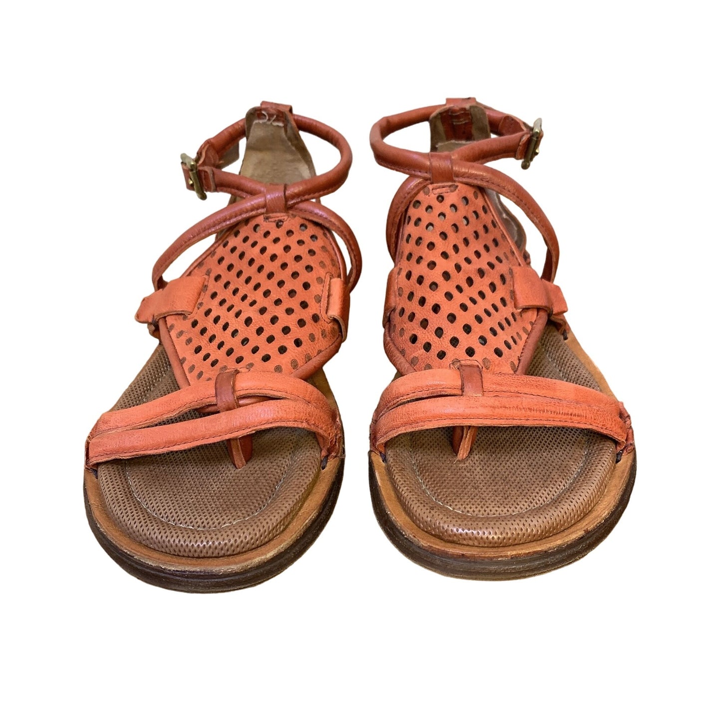 *A.S 98 Brown Leather Sandals Size 10.5