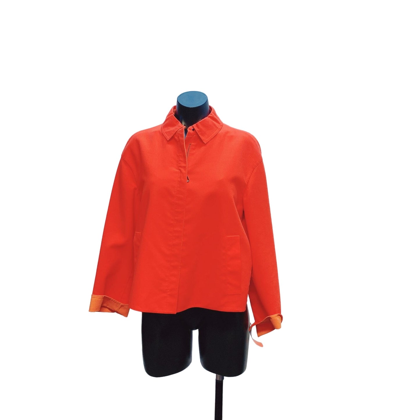 A-K-R-I-S Reversible Two Toned Orange Zip-Up Jacket Size 6