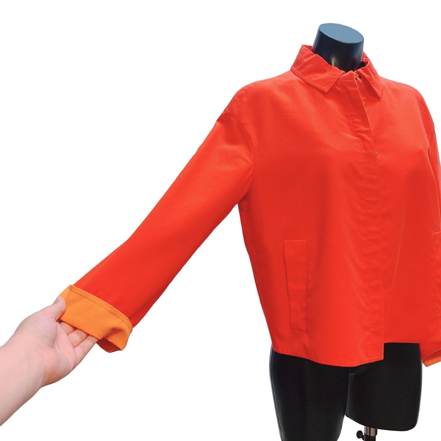 A-K-R-I-S Reversible Two Toned Orange Zip-Up Jacket Size 6