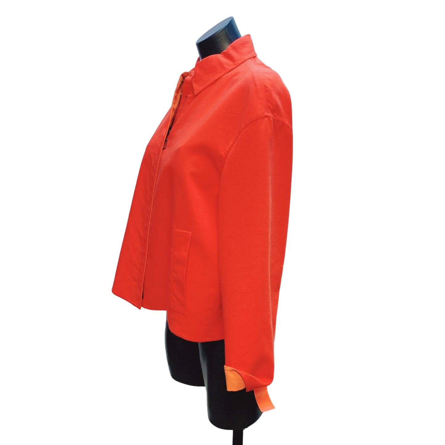 A-K-R-I-S Reversible Two Toned Orange Zip-Up Jacket Size 6