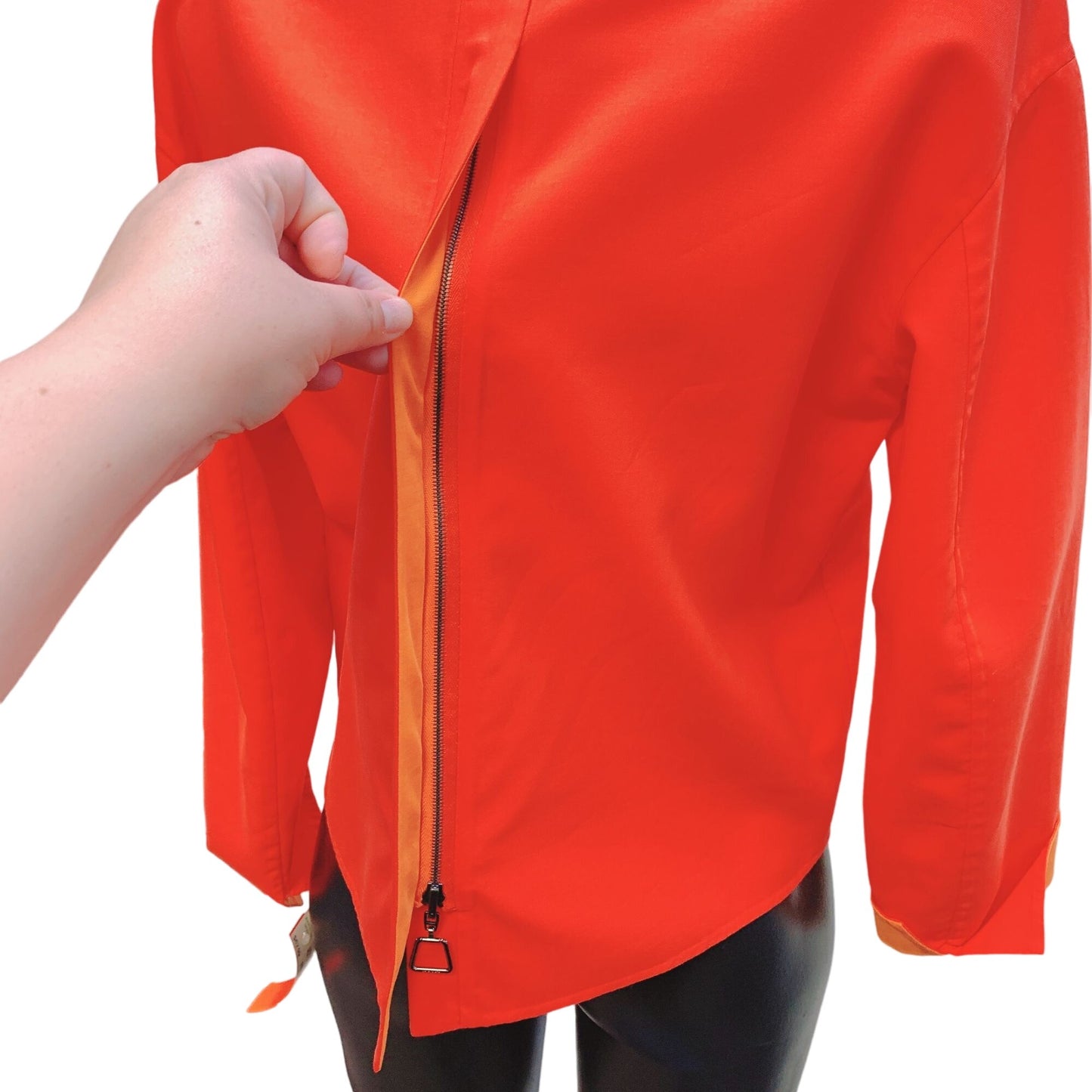 A-K-R-I-S Reversible Two Toned Orange Zip-Up Jacket Size 6