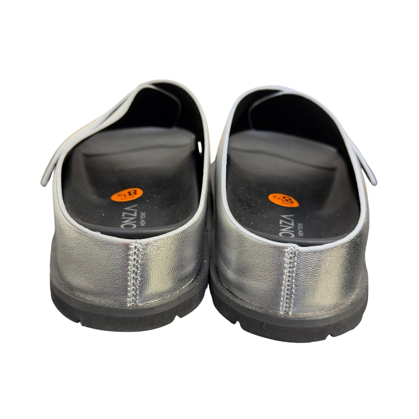 Lonza Metallic Silver Sandals Size 8.5 EU 39